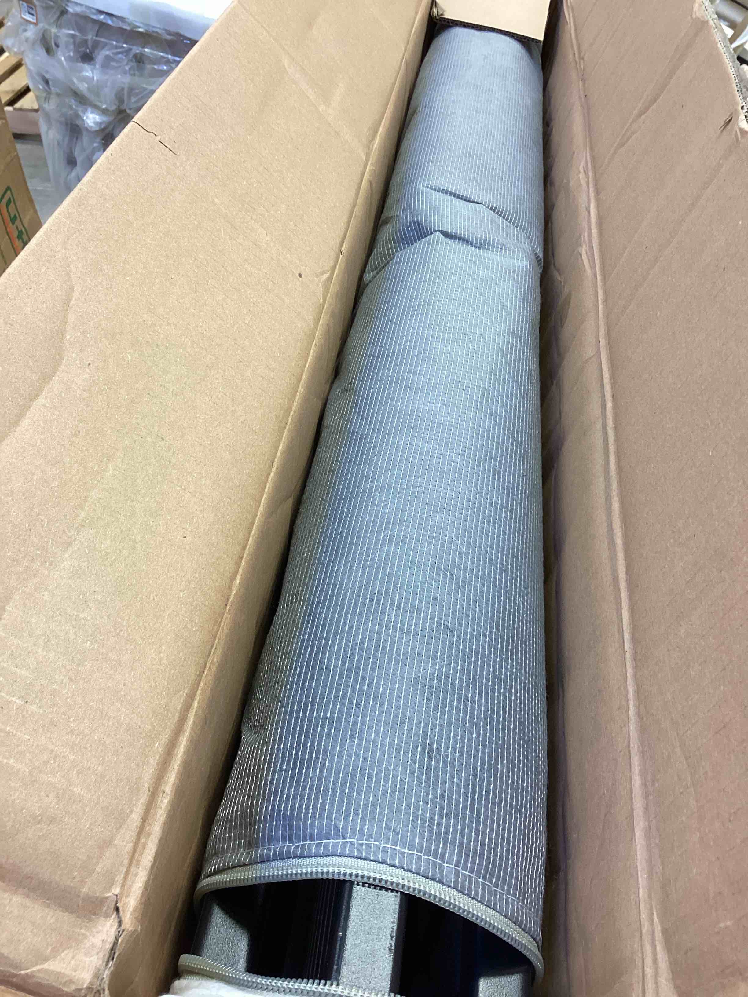 Condition photo showing As Is for zinus 7.5 in. profile twin white metal box spring, no assembly