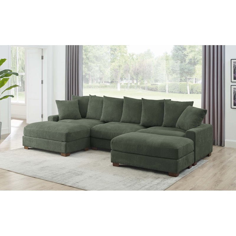 ashira wide reversible modular corner sectional with ottoman by wade logan® (incomplete box 1 only corner) 