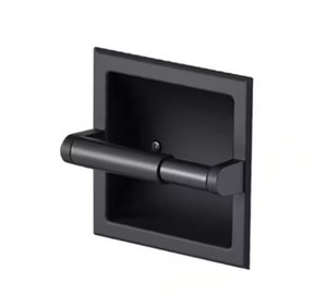FORIOUS Bathroom Recessed Toilet Paper Holder w/Rear Wall Mount Bracket in Black