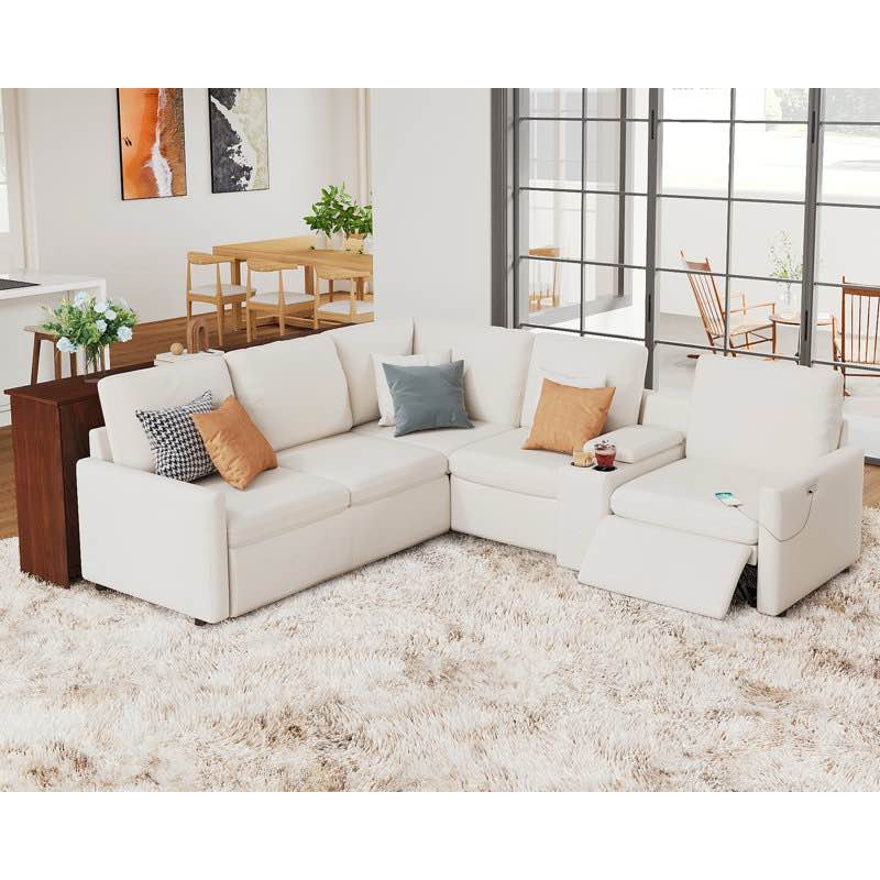 sectional sofa with power recliner,(incomplete, just  corner seat- white)