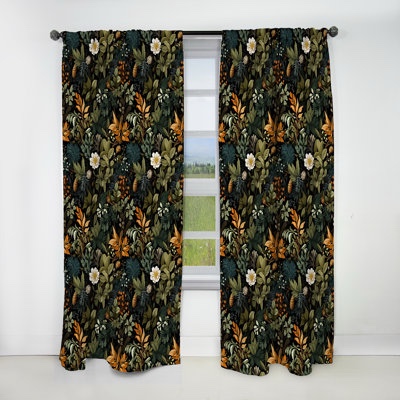 Rustic Widerness Cottage charm - Traditional blackout Floral curtain