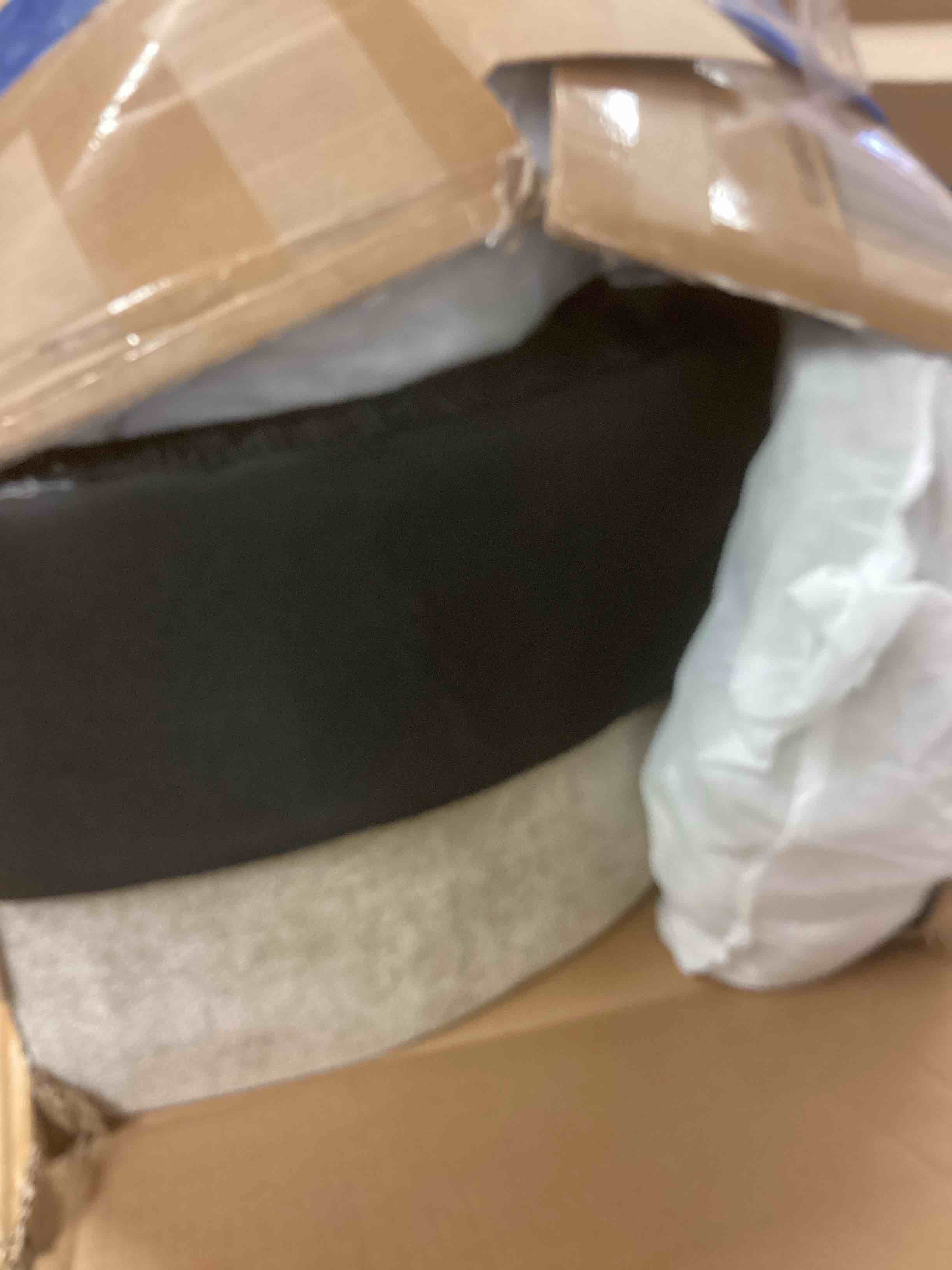 Condition photo showing As Is for upholstered oversized slipcovered accent chenille barrel chair round sofa chair