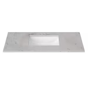 49 in. W x 22 in. D Cultured Marble Rectangular Undermount Single Basin Vanity Top in Icy Stone
