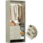 aheaplus 2.5ft closet system with 3 drawers, 29.5’’ closet organizer, wood closet organizer system, walk-in closet or small closets wardrobe, clothes rack with hanging rods,-e6,