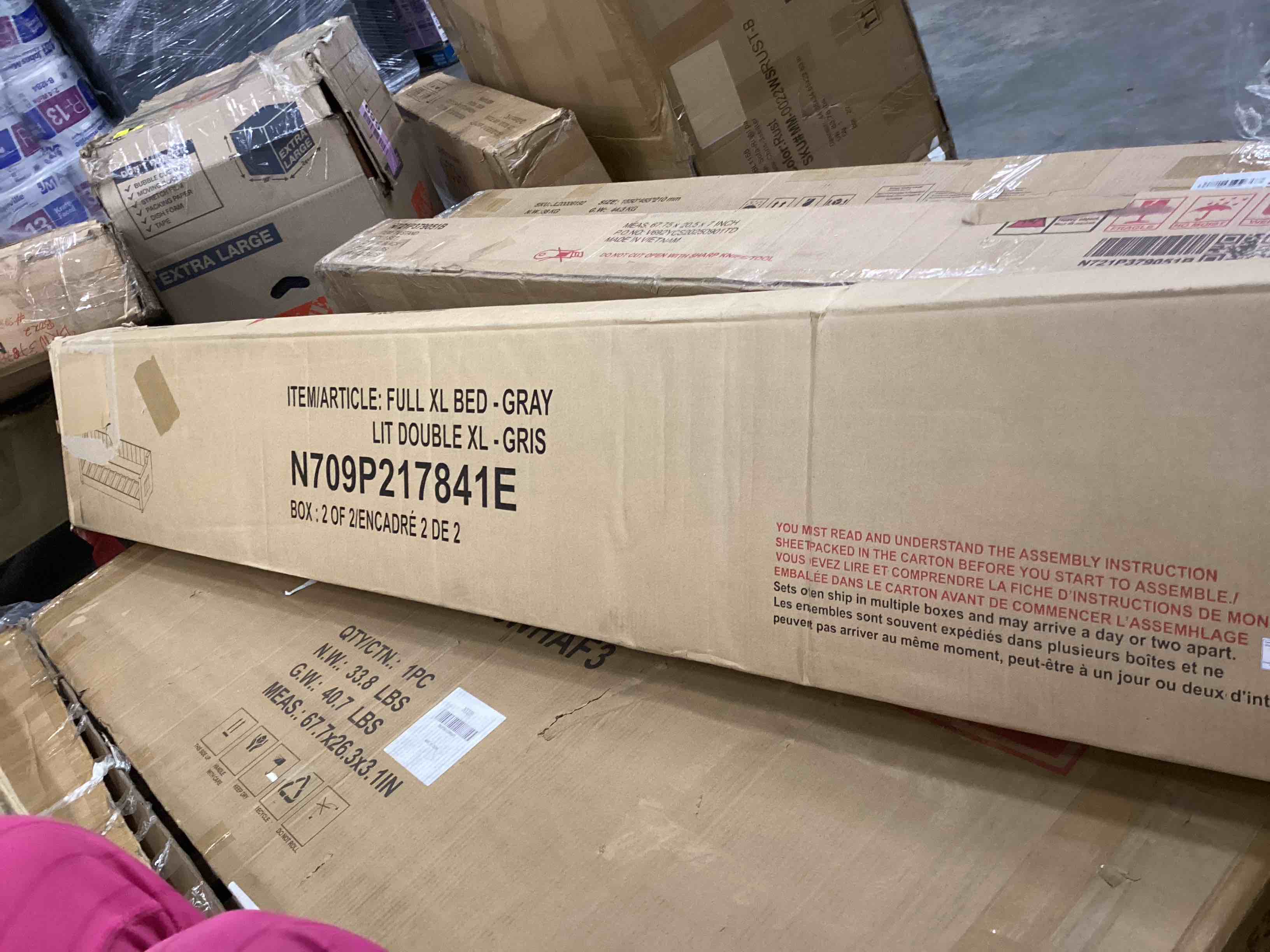 Condition photo showing Good Condition for ball & cast full xl size daybed, upholstery day bed frame with channel tufted backrest and armrest, floor bed with side pockets,solid wood slat support, no box spring needed,gray (incomplete box #2 of 2 ) 