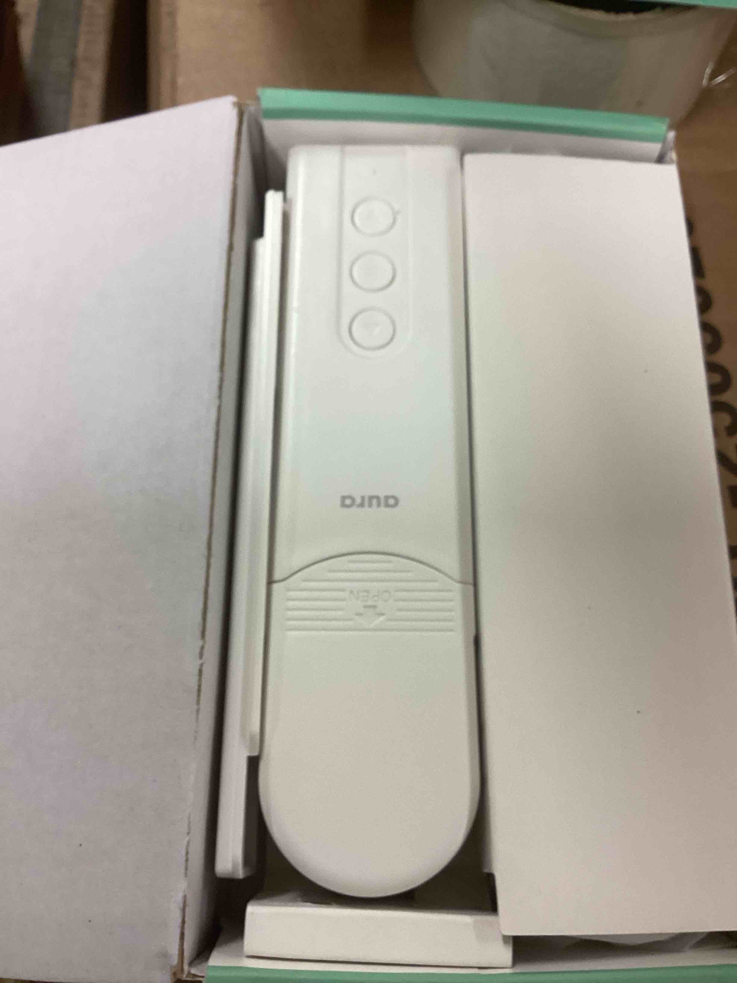 Condition photo showing New/Like New for aura roller smart shade driver, remote control & wifi dongle | automate existing blinds | beaded window shade compatible up to 4x5ft | rechargeable battery | set schedules | hands free voice control