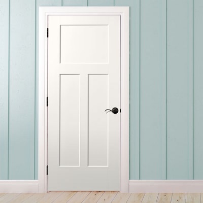 masonite 36-in x 80-in (primed) solid core 3-panel right hand molded composite single 81”*37” t