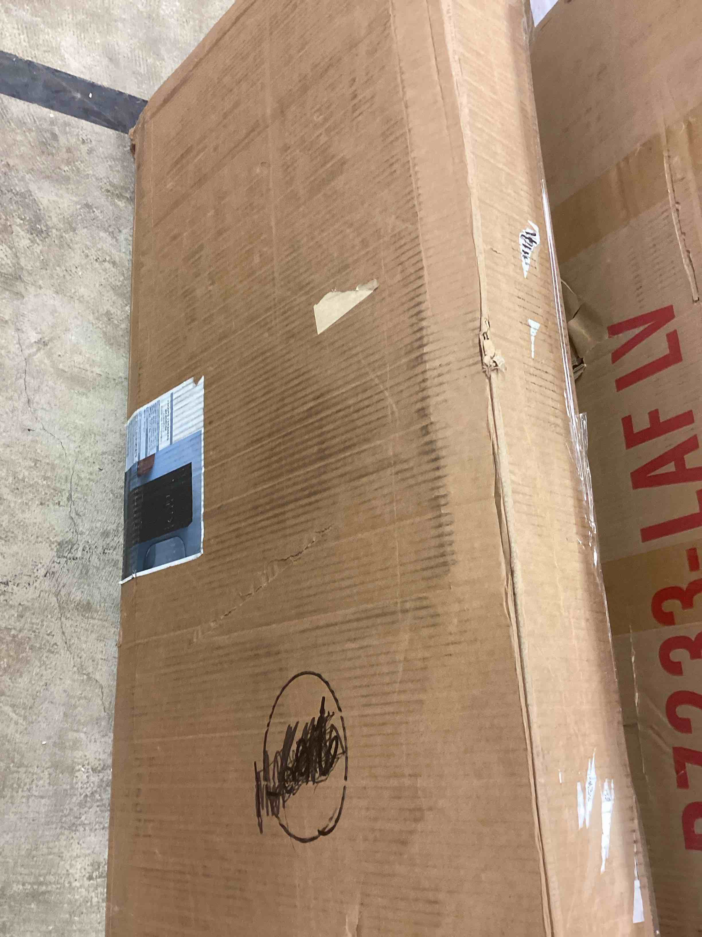 Condition photo showing As Is for 2 doors 3 drawers wardrobe,black (incomplete one box of two only)