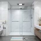 50-60 inch double sliding frameless soft-close shower door (incomplete one box of two)