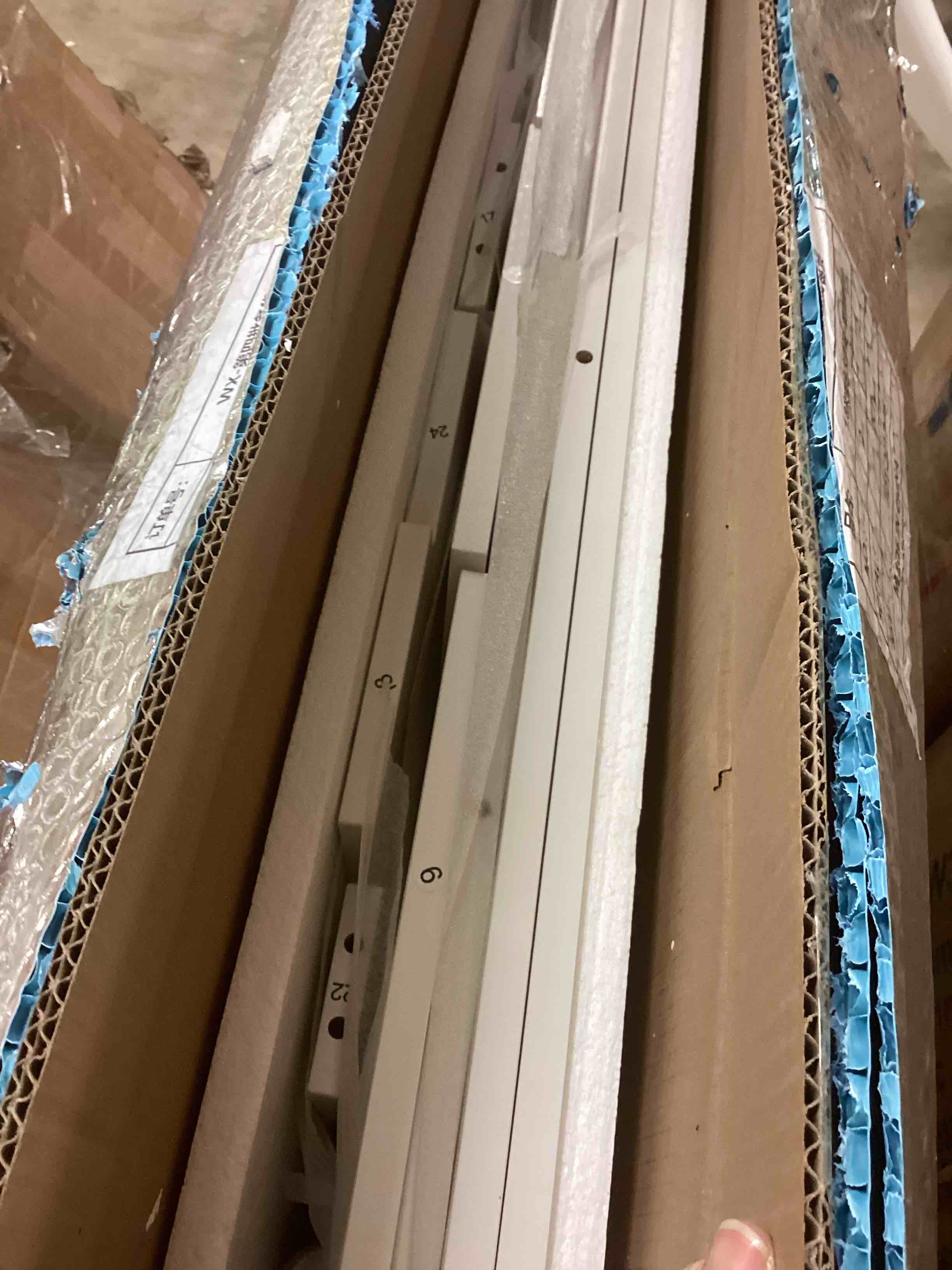 Condition photo showing Good Condition for sleek standing reception desk with led light strip, lockable drawers and cable grommets –ideal for offices, salons & front counters jdt-2217 - incomplete one box of two only