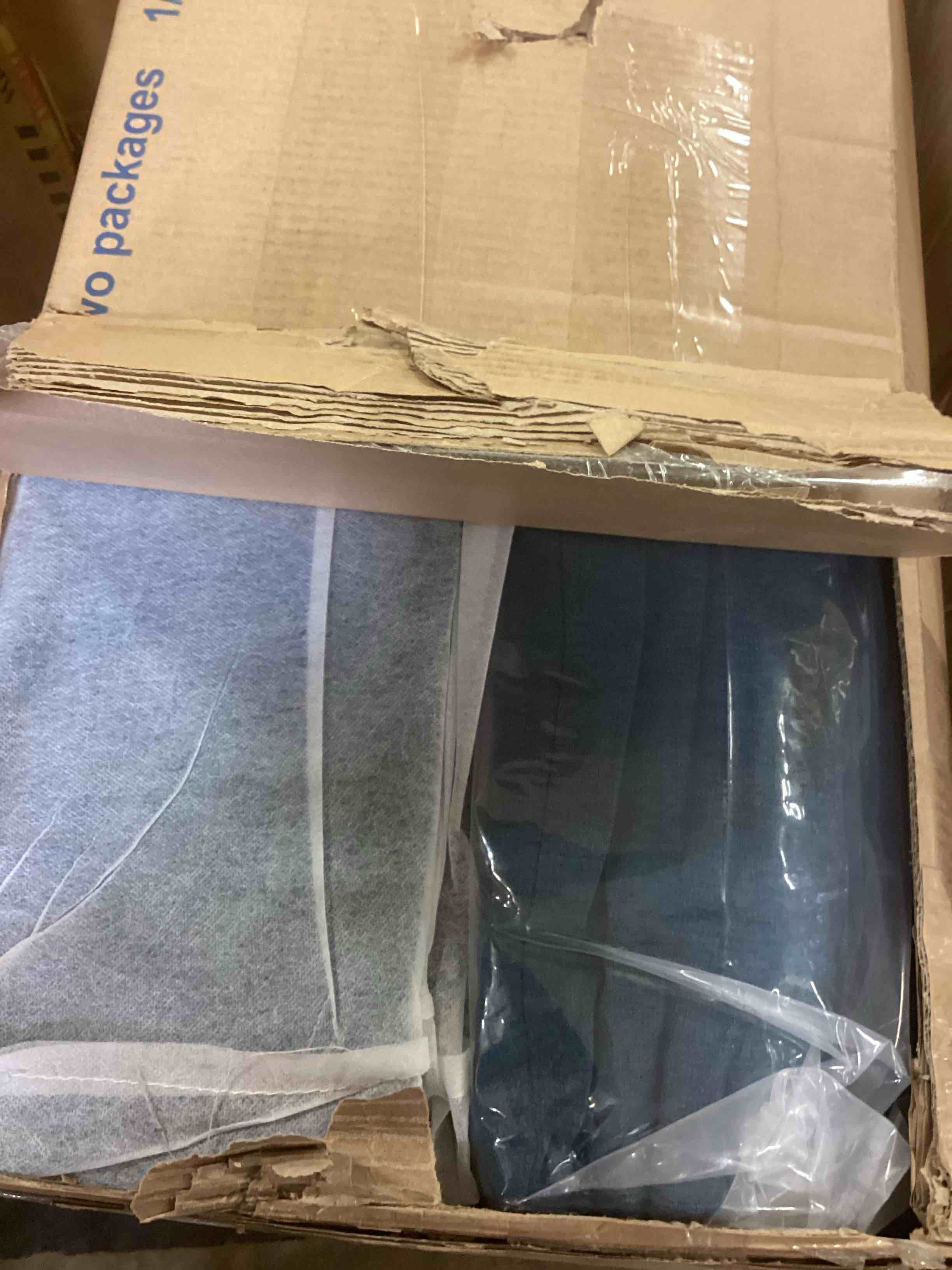 Condition photo showing New/Like New for jarenie ymx45 100.79 w modern dark blue 6+seats storage sofa with slipcover, (2-boxes)