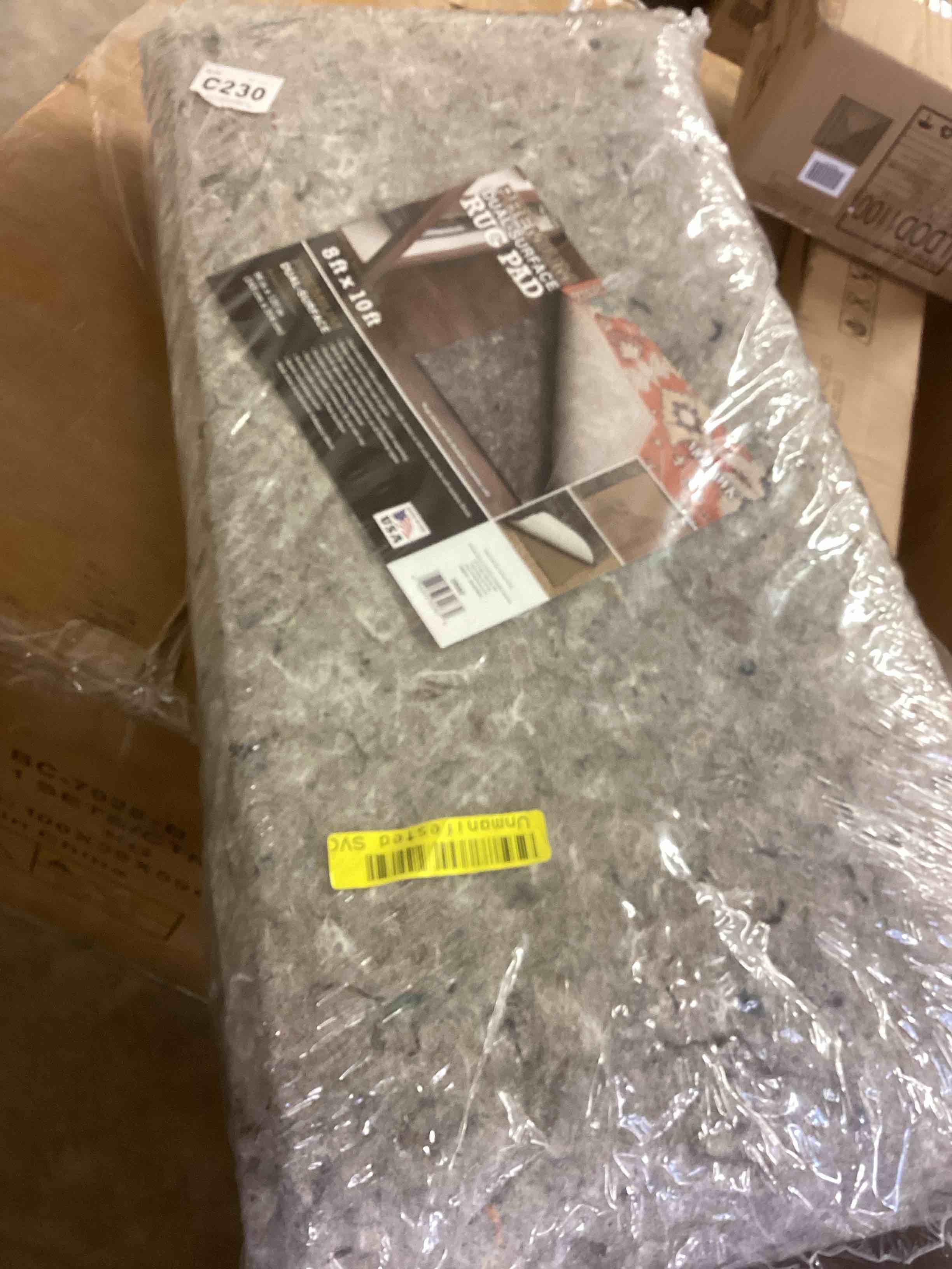 Condition photo showing New/Like New for mohawk home non slip rug pad 8' x 10' - 1/4" thick felt + latex rubber gripper - dual surface cushion for hardwood, carpet, tile floors, made in usa