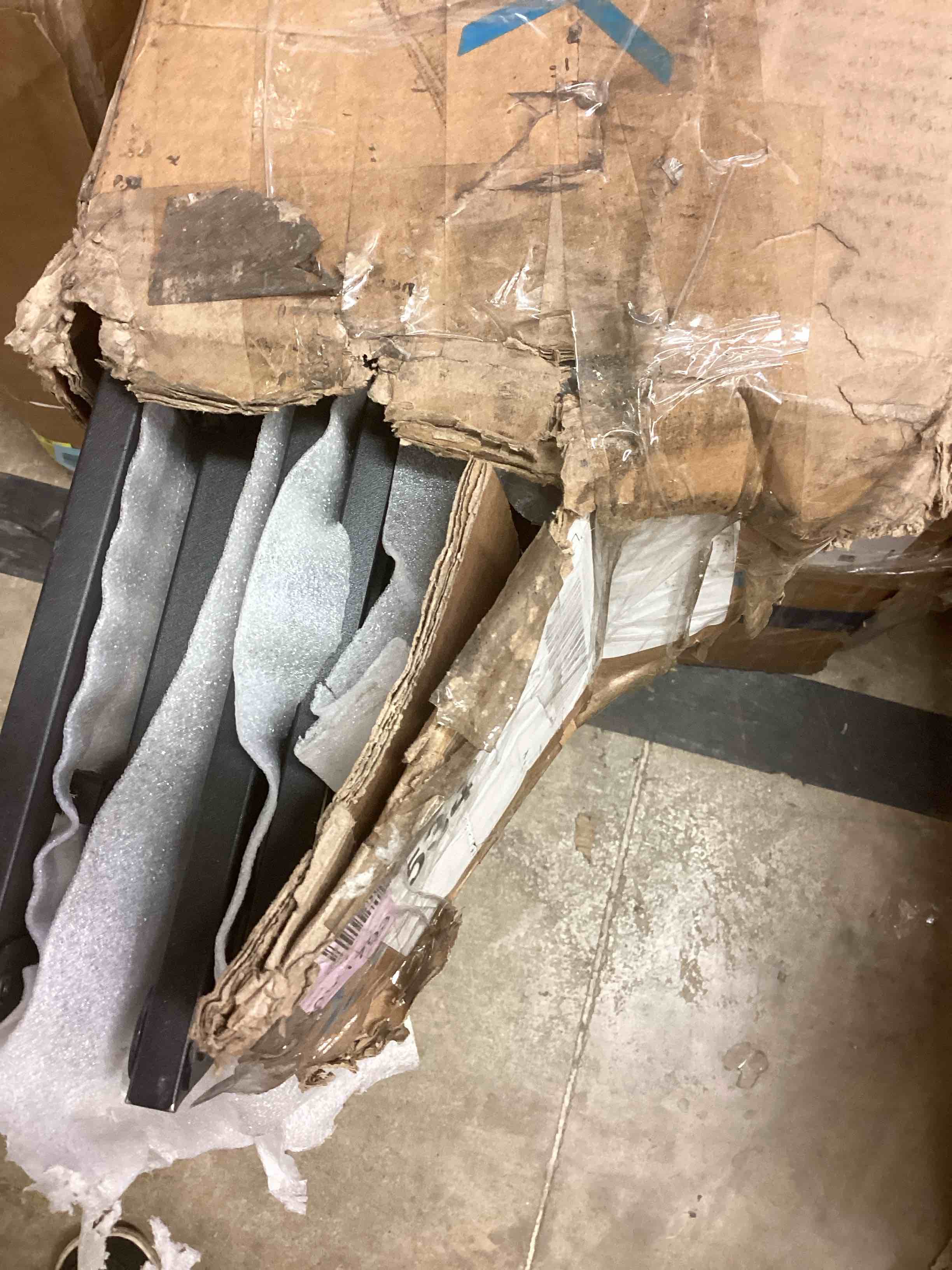 Condition photo showing As Is for zinus 9" metal smart box spring with quick assembly, mattress foundation, full