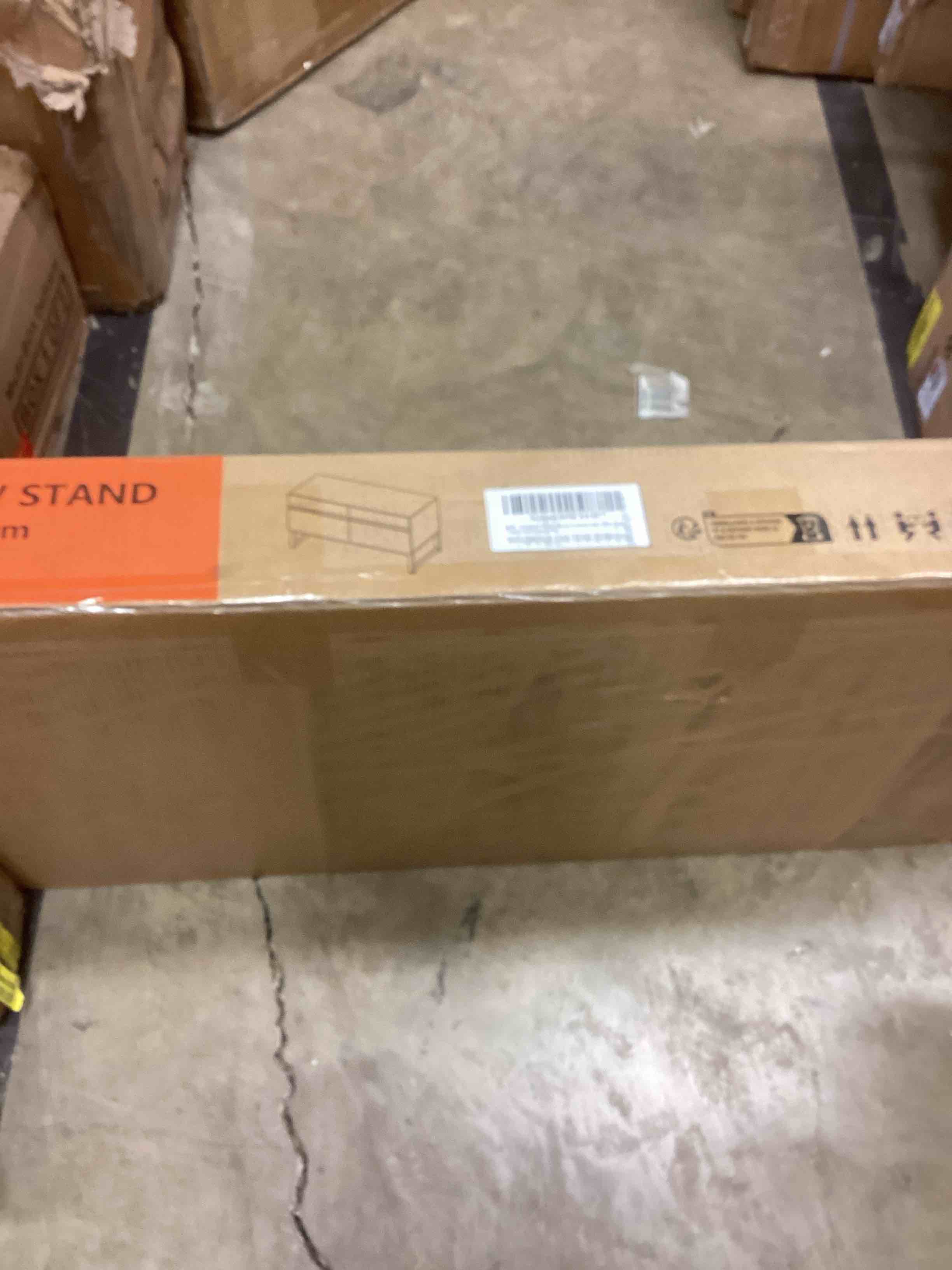 Condition photo showing New/Like New for wampat boerduo modern wood tv stand, mid century media console