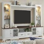 113" Farmhouse Entertainment Center With Power Outlet & Led Lights (incomplete only one box )