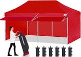abccanopy 10x20 pop up canopy tent with sidewalls - easy up canopies with awning, outdoor tents for parties, market, commercial events,