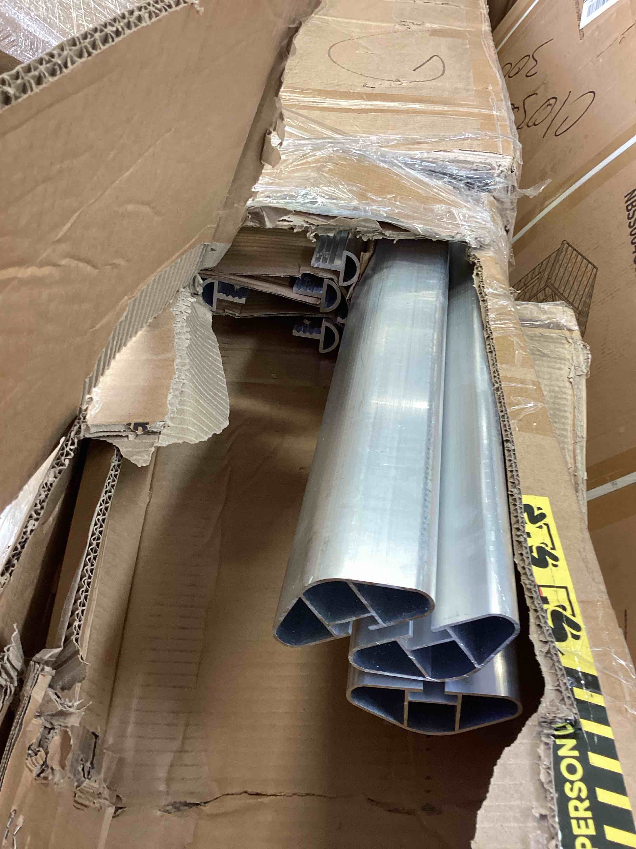 Condition photo showing As Is for elevate outdoor cap-rack-alum aluminum universal truck cap rack (incomplete box 1 only) 