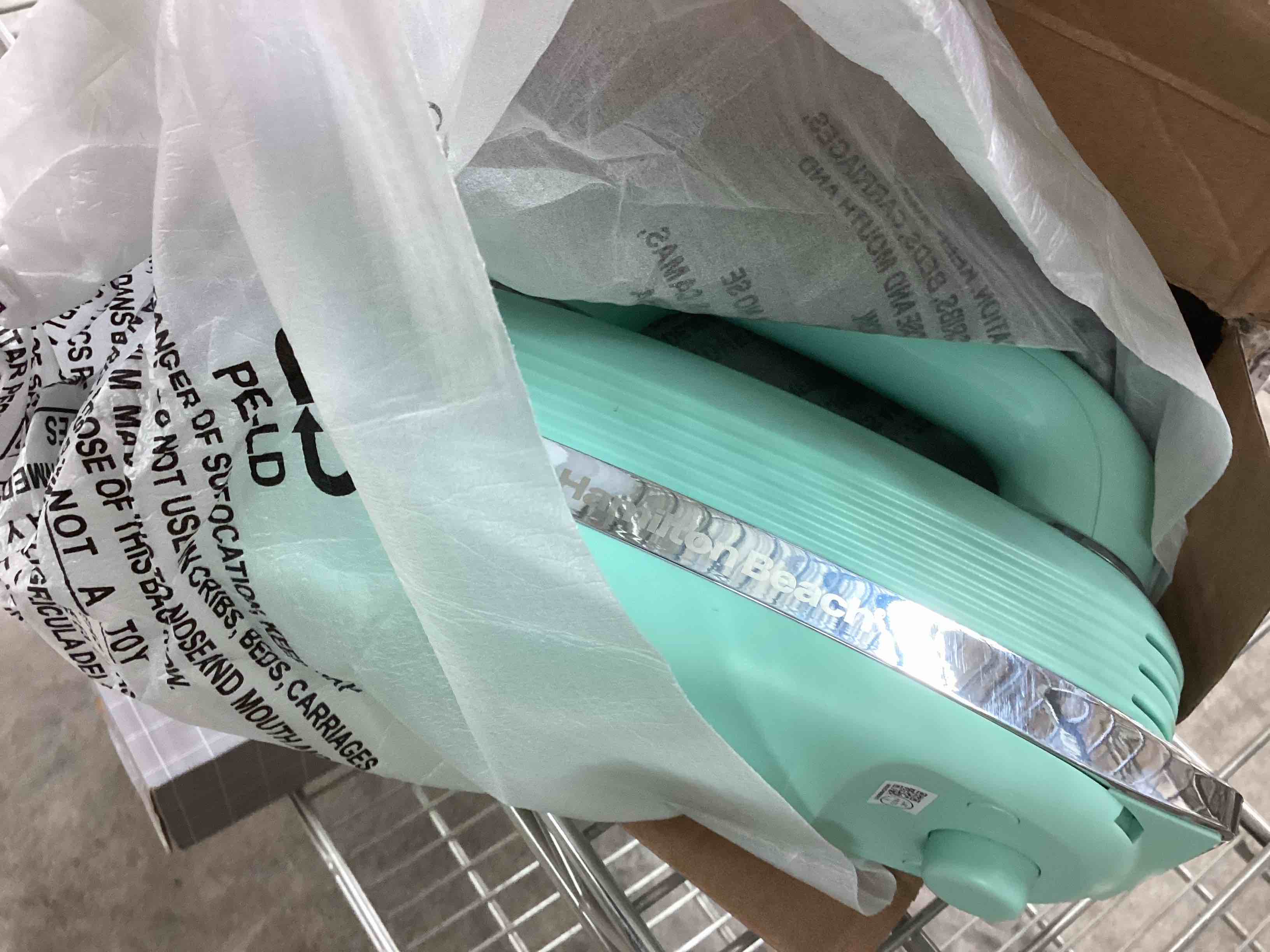 Condition photo showing As Is for hamilton beach 5-speed electric hand mixer with smartboost technology  mixer for kitchen  mint