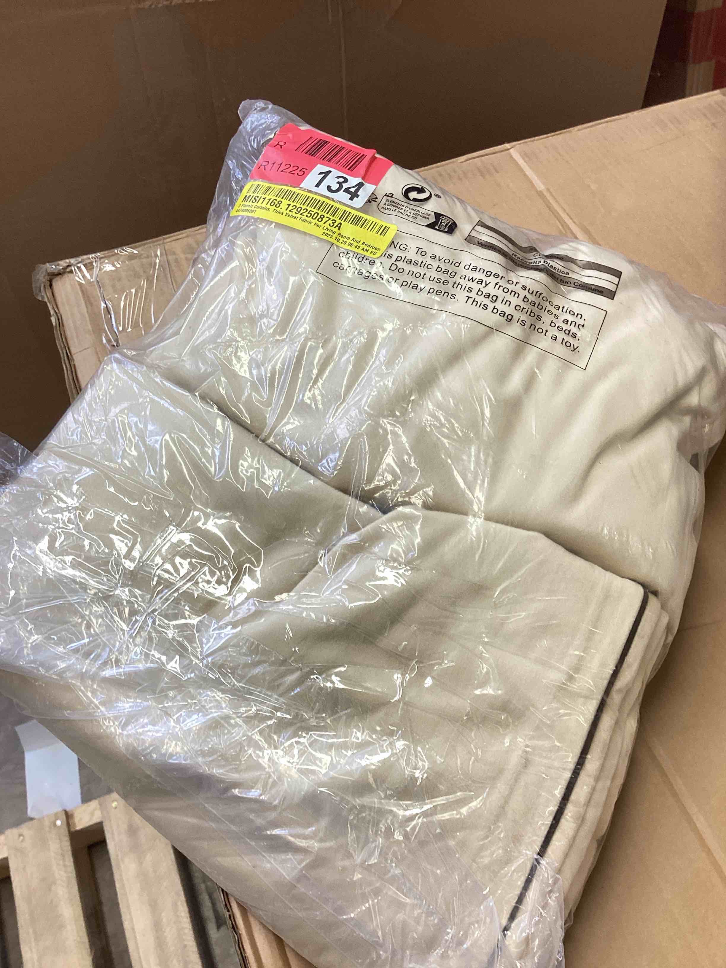 Condition photo showing As Is for ike velvet 100% blackout curtains with back tab hooks, thermal insulated drapes (set of 2) by mercer41 curtain color: cream | size per panel: 52" w x 90" l