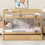 full over full bunk bed trundle, natural (incomplete one box of two only)
