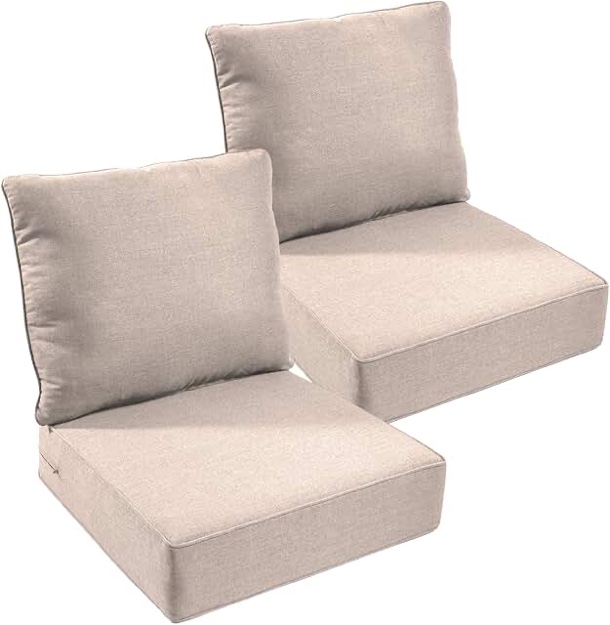 deb outdoor 6” thick cushion set -back cushions and seat cushion set of 2