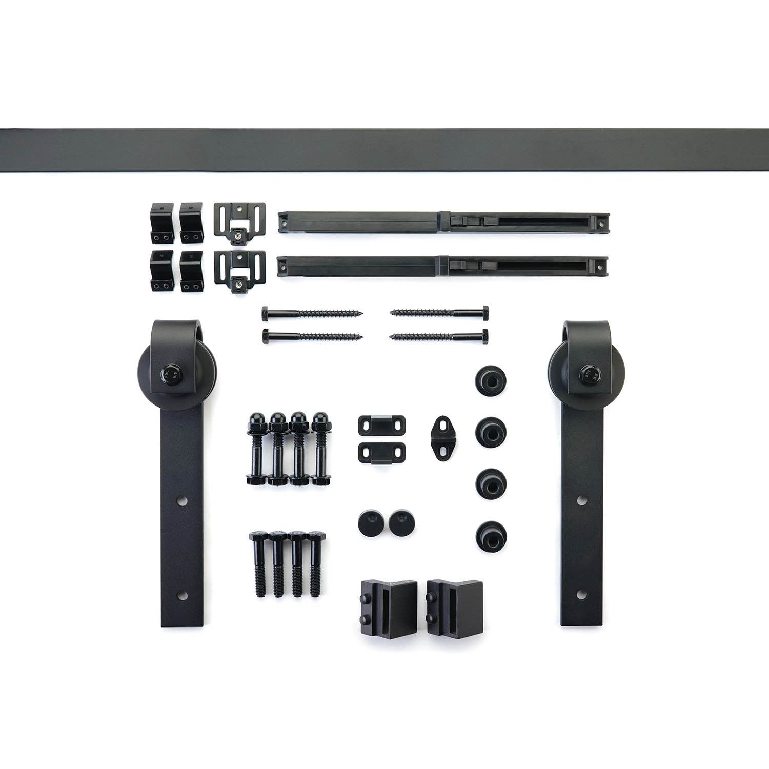 yale expressions yale 72 in. barn door flat track hardware kit with soft & close system black (similar)