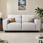 Pipishell 65” Loveseat Couch for Living Room: Sofa with Deep Cushions, Wide Armrests and Removable Washable Linen Covers, Grey  | Living Room Loveseat & Compact Couch (INCOMPLETE ONLY BOX #2) 