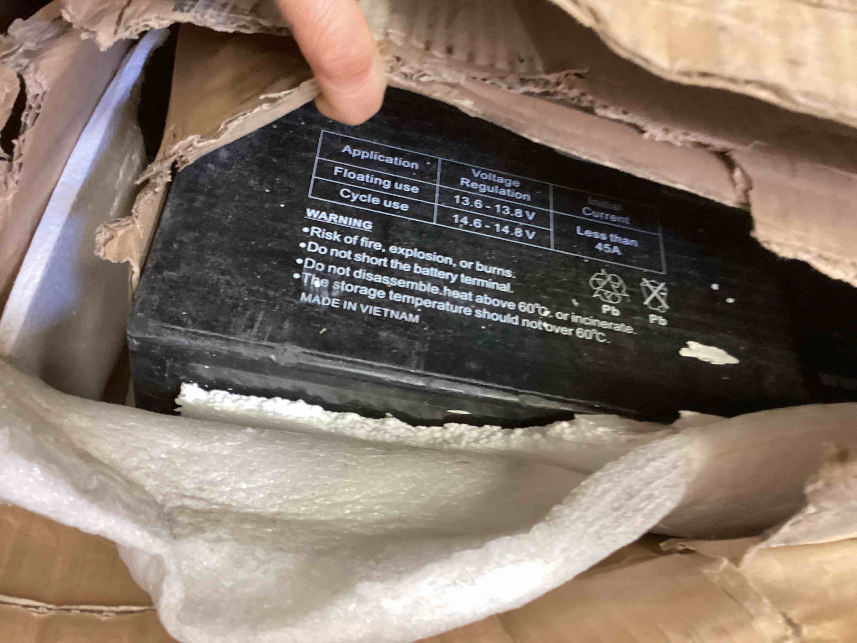 Condition photo showing As Is for mighty max battery ml150-12 - 12 volt 150 ah, internal (int) terminal, rechargeable sla agm battery