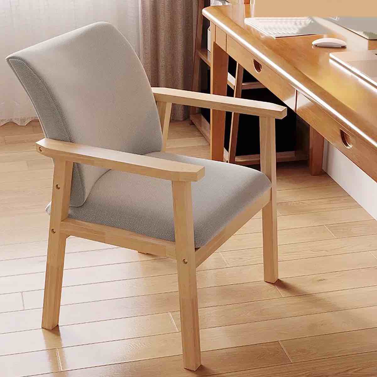 upholstered solid wood dining chair accent chair classic armchair reading chair by dovecove