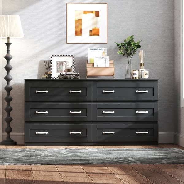 6-drawer wood chest of drawers dresser with spacious desktop brand: vantoul ( only one box)