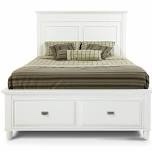 Farmhouse Queen Bed With 64" Tall Storage Headboard With 4 Drawers (incomplete one box only)