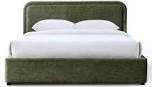 chloe upholstered platform bed- moss green( king ) (incomplete 1 box of 3 only)