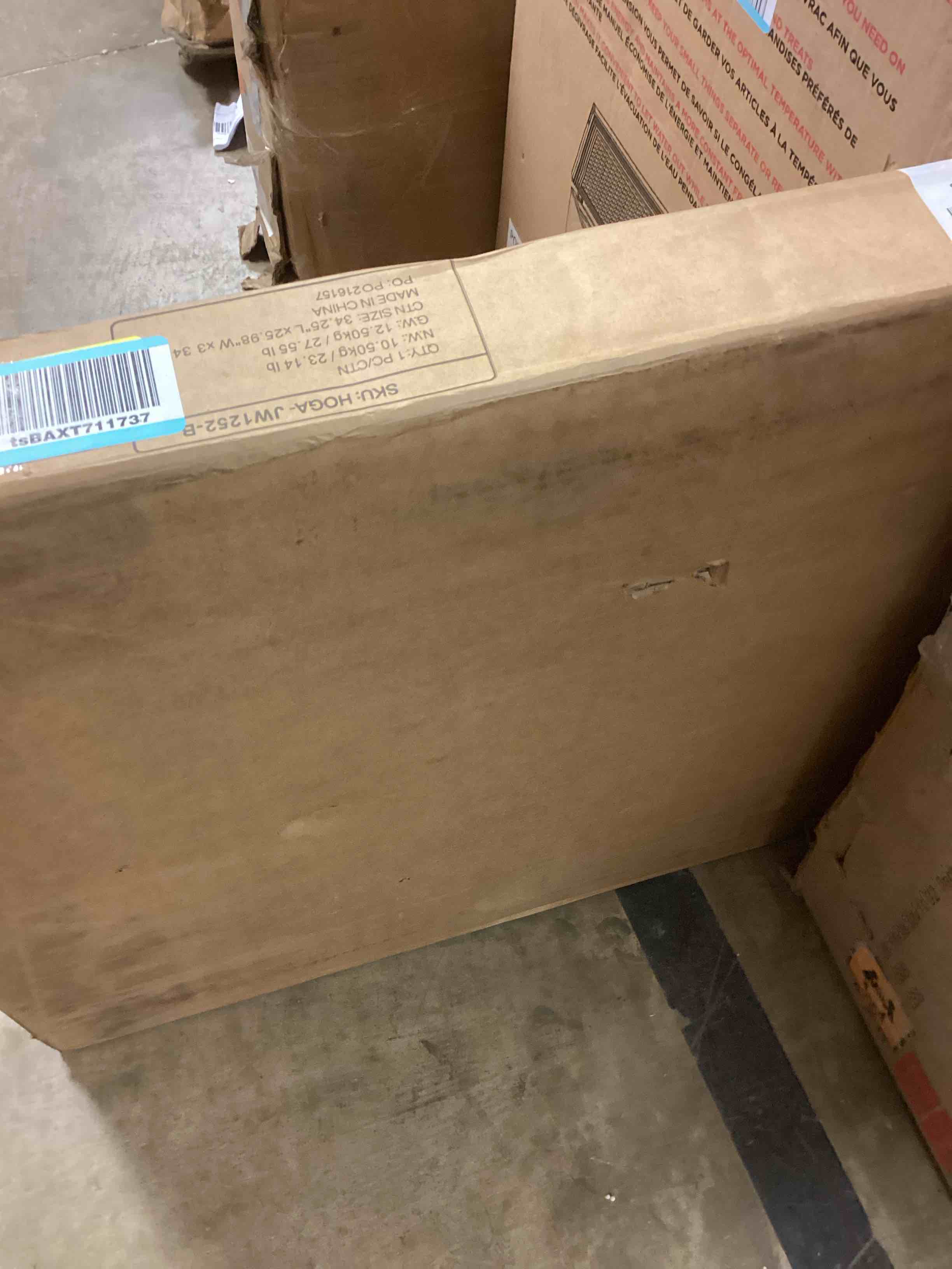 Condition photo showing Good Condition for tribesigns reversible l shaped desk with drawer, brown corner desk with storage shelves and monitor stand, writing table for for small space (rustic) (incomplete one box of two only)