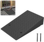 THOOUM Rubber Threshold Ramp 9.85Inch Rise, Wheelchair Rubber Door Ramp with Non-Slip Surface, Home Step Ramp with Channel for Wheelchairs/Cars/Scooters (2PCS, 2200LBs Loading)