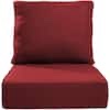 Opohoro 24 in. x 24 in. x 6 in. 2-Piece Deep Seating Water, Fade Resistant Outdoor Lounge Chair Replacement Cushion Set in Red