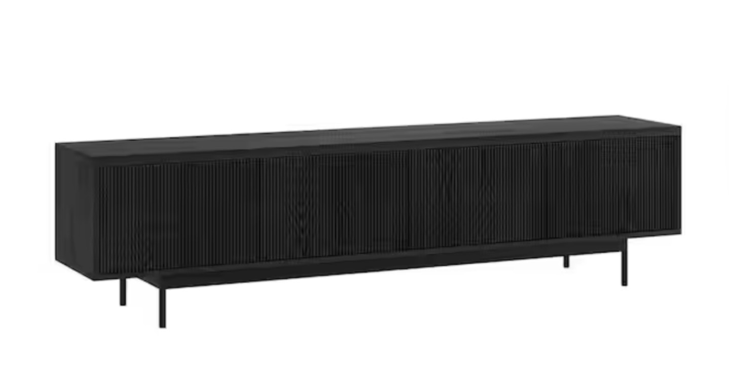 Whitman 78.5 in. Black Grain TV Stand Fits TV's up to 85 in.