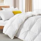 Puredown Premium All Seasons Goose Down Comforter   600 Fill Power  Cotton Cover  500 TC  Baffled Box  White