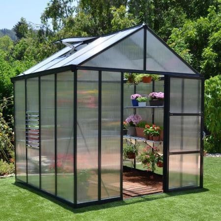 GLORY PREMIUM HOBBY GREY GREENHOUSE 8 FEET WIDE X 8-20 FEETLONG 