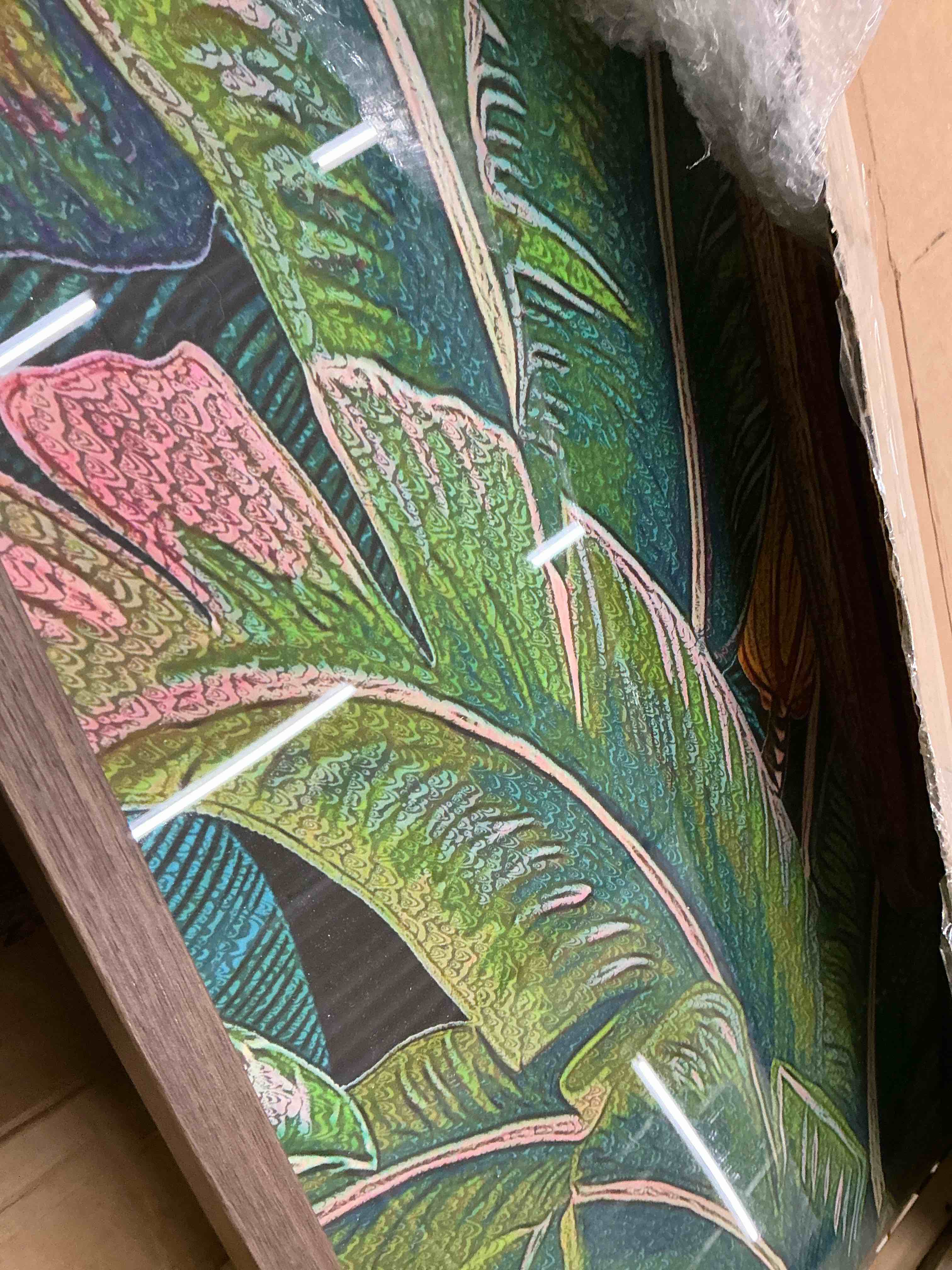 Condition photo showing As Is for henri rousseau tiger in a tropical storm – framed canvas art print (similar) 