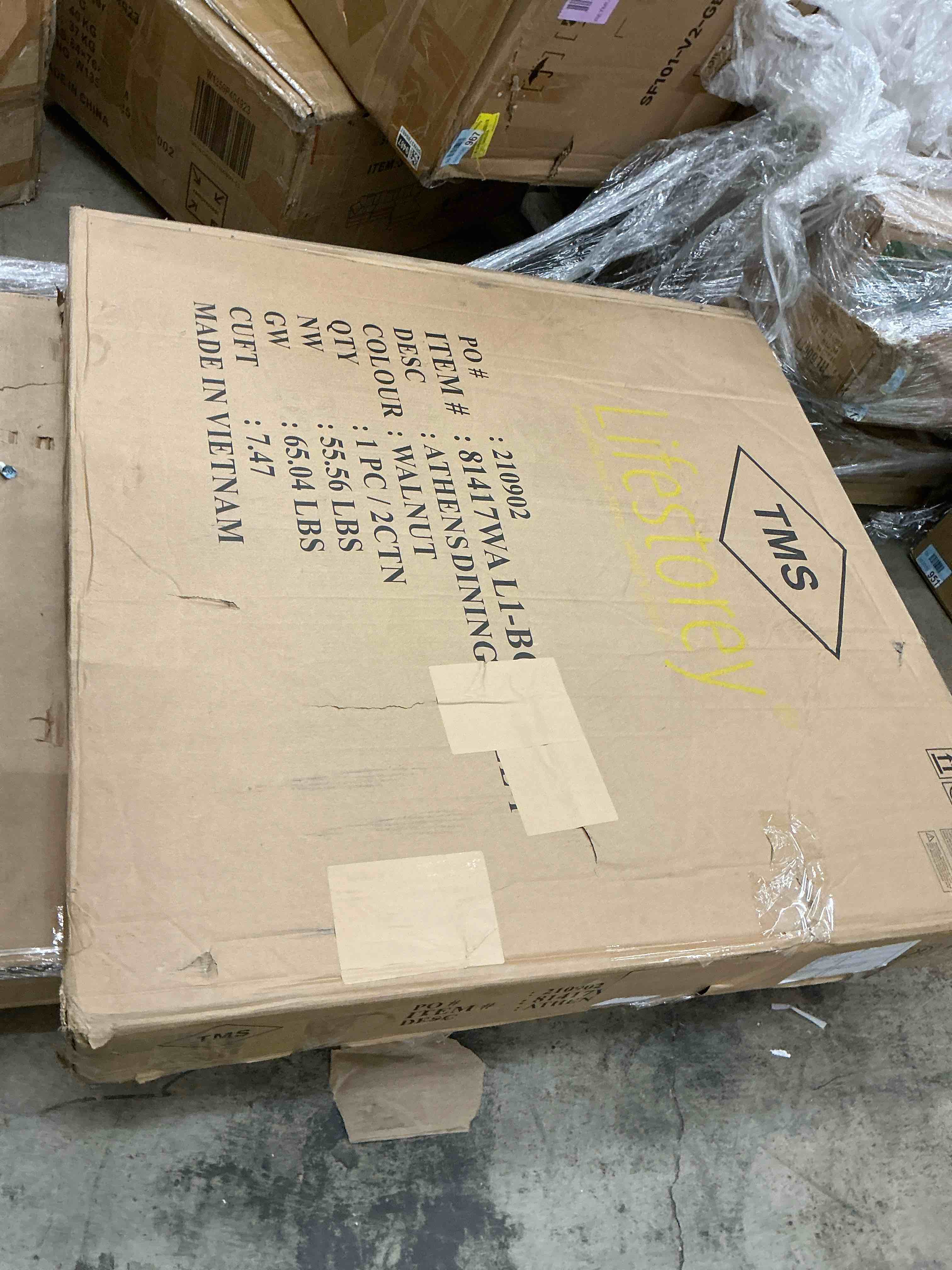 Condition photo showing Good Condition for lifestorey athens farmhouse 42" round dining table walnut (box 1 of 2 only)  (similar) 