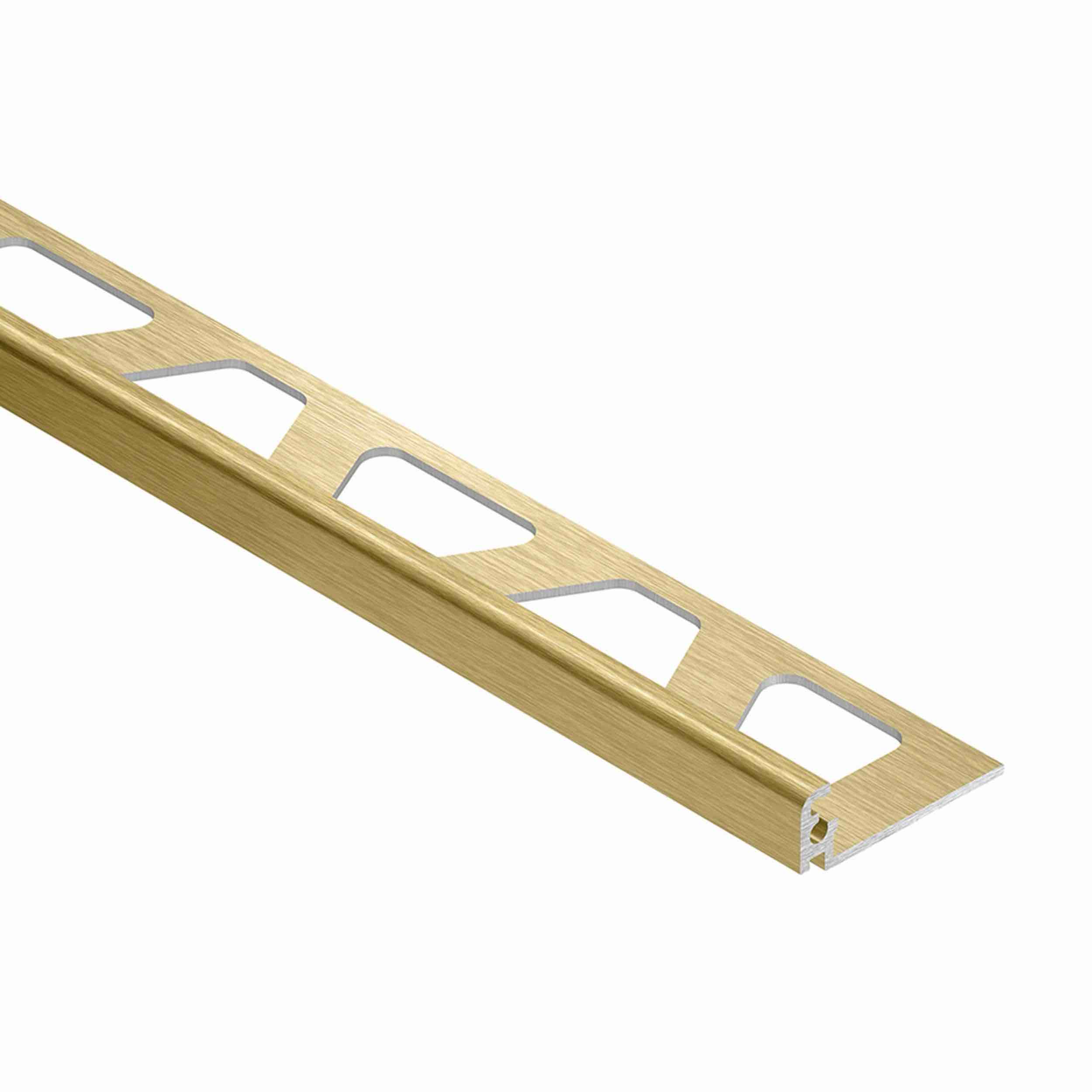 SCHLUTER JOLLY EDGE TRIM 3/8IN. ANODIZED ALUMINUM BRUSHED BRASS, 2-pack