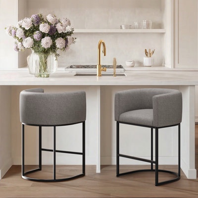 26” h counter height,light gray with white frame set of 2  (color frame different from stock photo)