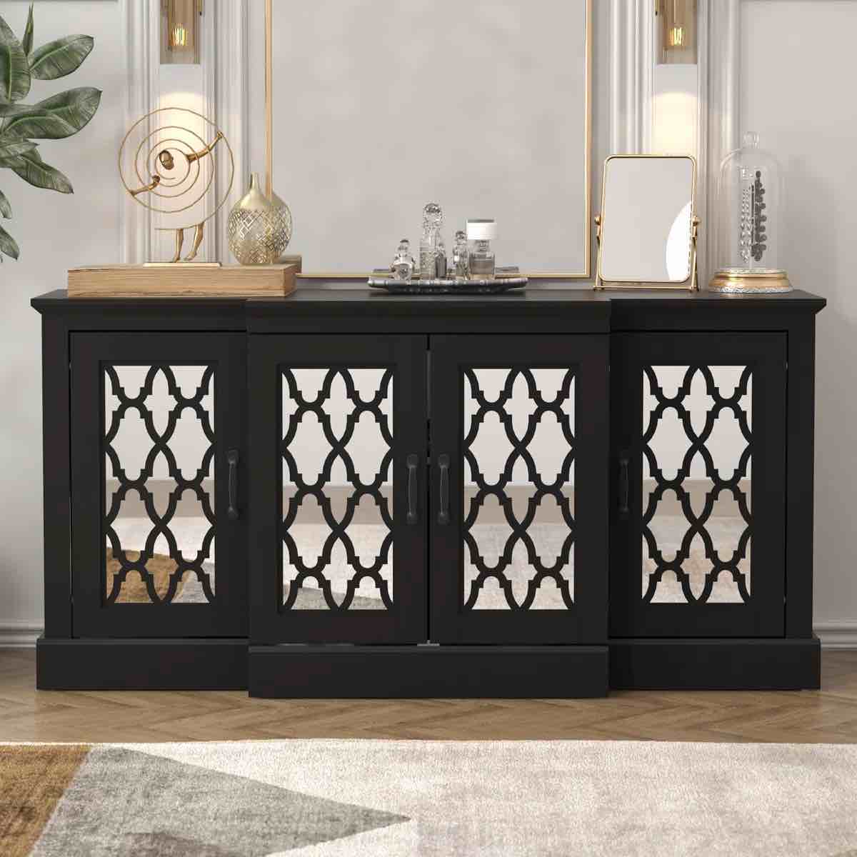Chessani Wide Accent Sideboard, black
