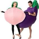 puff me up inflatable costume adult one size deluxe inflatable eggplant & peach 