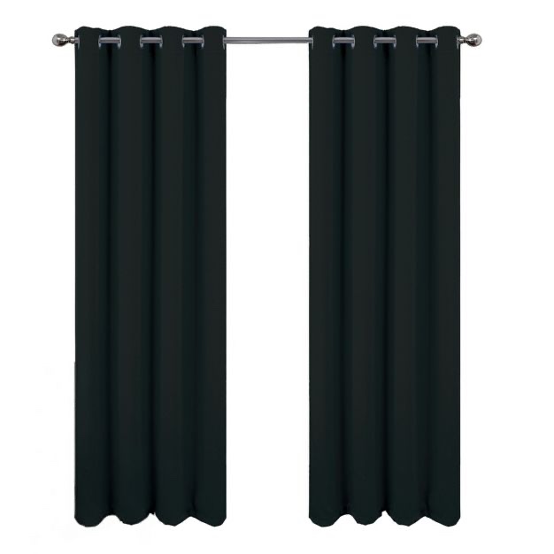 rt designers collection oakley embossed blackout polyester window curtain grommet panel 54" " x 84" black