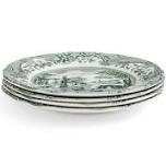 Tatjana appetizer plates set of 4 color celador white and green color (similar)