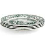 Tatjana appetizer plates set of 4 color celador white and green color (similar)