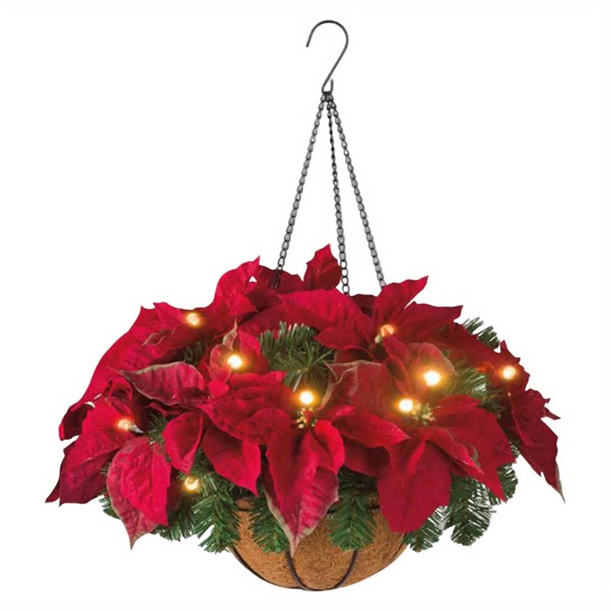 Christmas artificial flowers basket