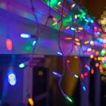 Multicolor M5 LED Icicle Lights on White Wire