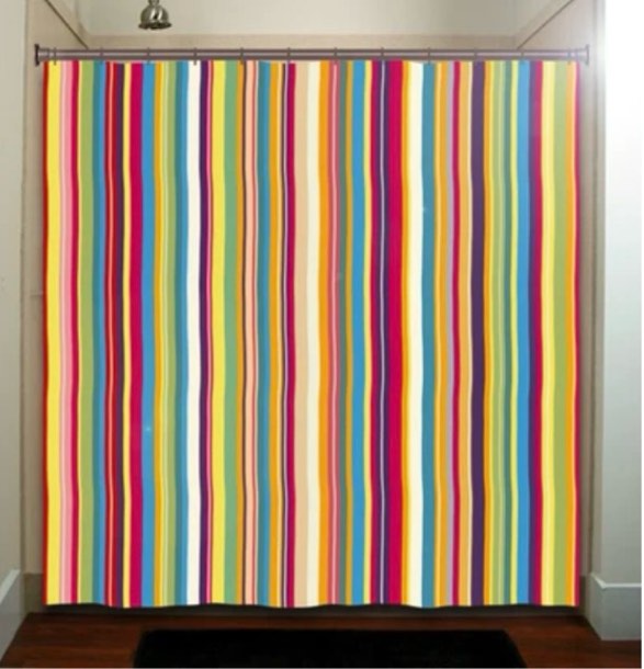 Personalized colored striped shower curtain (similar)